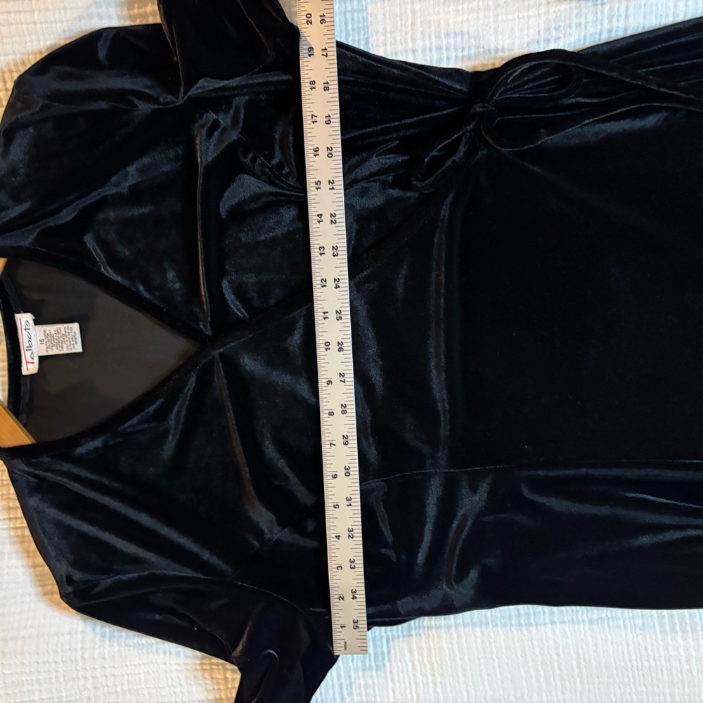 Talbots Black Velvet Wrap Dress - Picture 7 of 9